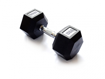 Гантель гексагональная обрезиненная 15 кг оптом, фото 1