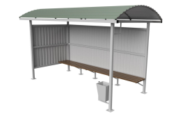 Остановочный павильон №15, 4000х1500х2500 мм, материал: металл