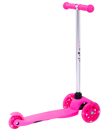 Самокат 3-колесный Zippy 3D, 120/80 мм, розовый оптом, фото 1