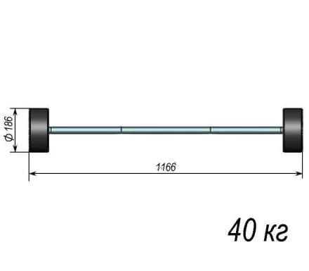 Штанга тренировочная 40кг ST580-40 оптом, фото 1