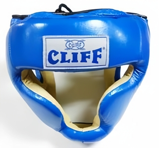Шлем боксерский CLIFF закрытый (кожа) синий p.М оптом, фото 1