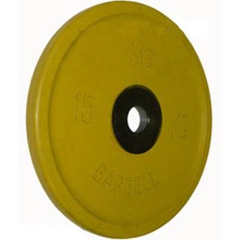 Диск BARBELL Евро-классик обрезиненный цветной, 15 кг. оптом, фото 1