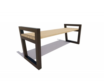 Скамейка садовая Муром без спинки, Лиственница 1,5 м оптом, фото 2