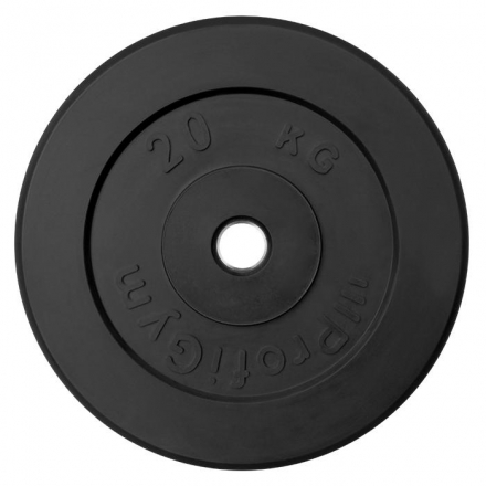 Диск «Profigym» тренировочный обрезиненный 20 кг черный 31 мм c (металлическая втулка)  ДТР-20/31 оптом, фото 1