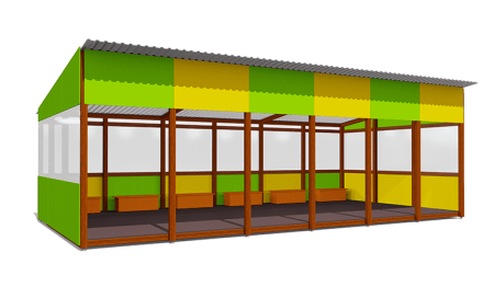 Теневой навес Классика ВСТ 1517/1 40 м2 для улицы оптом, фото 1