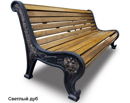 Скамейка чугунная Патриот, Лиственница 2,0 м оптом, фото 1
