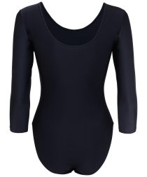 Купальник гимнастический с рукавом 3/4, полиамид, черный, р. 44-48, фото 2