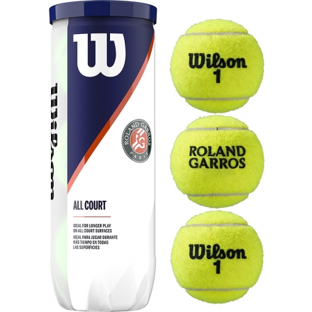 Мяч теннисный WILSON Roland Garros All Court арт. WRT126400, одобр.ITF, фетр, нат.резина,. уп.3 шт оптом, фото 1
