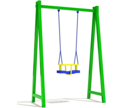 Детские качели №3 одноместные со спинкой для детской площадки оптом, фото 1