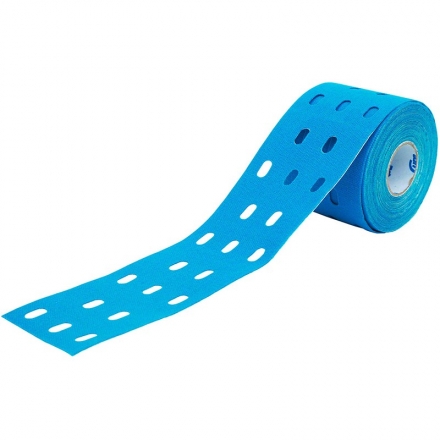 Тейп кинезиологический CureTape Punch Blue, 5 см x 5 м, арт. 160653, перфорированный, голубой оптом, фото 1