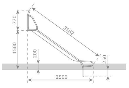 Скат KBT Stur-1000 L3,2 H1,3-1,5 из нержавеющей стали для игровых площадок оптом, фото 3