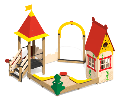 Песочный дворик Белоснежка ПС-49 с горкой для детской площадки оптом, фото 2