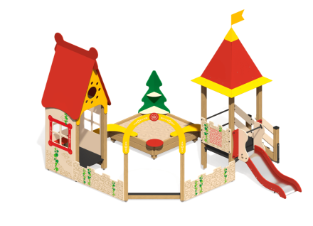 Песочный дворик Белоснежка ПС-49 с горкой для детской площадки оптом, фото 1