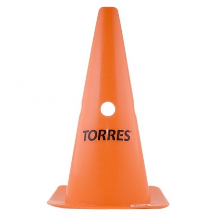 Конус трен. &quot;TORRES&quot; арт.TR1009, пластик, высота 30 см, с отв. для штанги TORRES, оранжевый оптом, фото 1