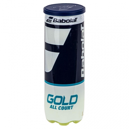 Мяч теннисный BABOLAT Gold All Court 3B,арт.501086, уп.3шт,одобр.ITF,сукно,нат.резина,желт оптом, фото 1