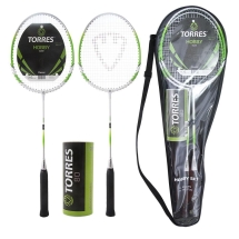 Набор для бадминтона TORRES Hobby, для начинающих, две ракетки стальной стержень, стальной обод Набор для бадминтона TORRES Hobby, для начинающих, две ракетки стальной стержень, стальной обод