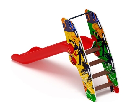 Горка пластиковая - ИО 42.01.05-04 - (красный скат) (Граффити)H=900 оптом, фото 3