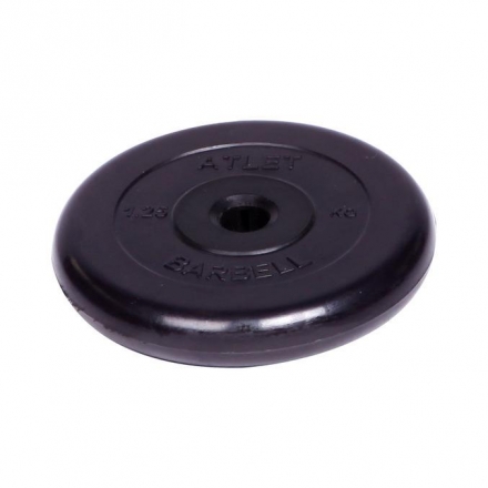 Диск обрезиненный Barbell Atlet d 31 мм чёрный 1,25 кг оптом, фото 1
