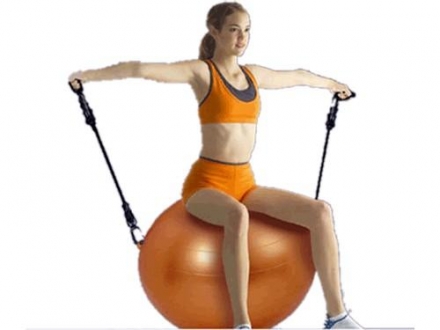 Мяч для фитнеса с эспандером &quot;GYM BALL&quot; оптом, фото 1
