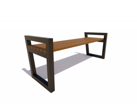 Скамейка садовая Муром без спинки, Лиственница 2,0 м оптом, фото 4