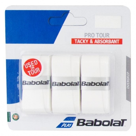 Овергрип BABOLAT Pro Tour X3, арт.653037-101, упак. по 3 шт, 0.6 мм, 115 см, белый оптом, фото 1