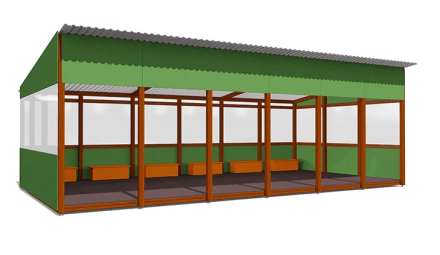 Теневой навес Классика ВСТ 1517 40 м2 для улицы оптом, фото 2