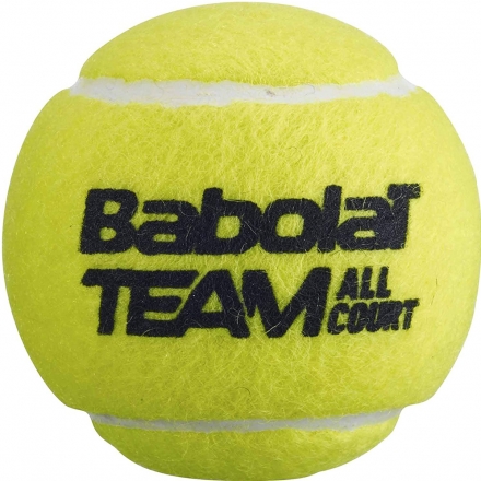 Мяч теннисный BABOLAT Team All Court,арт.502081, уп.4 шт,одобр.ITF, сукно, нат.резина,желтый оптом, фото 2