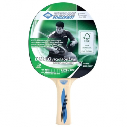 Ракетка для н/т Donic Schidkroet Ovtcharov 400 FSC, для начин.игроков, одобренная ITTF  оптом, фото 1