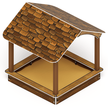 Песочный дворик с навесом Домик (Коричневый) - ИО 6.01.02-01 оптом, фото 3