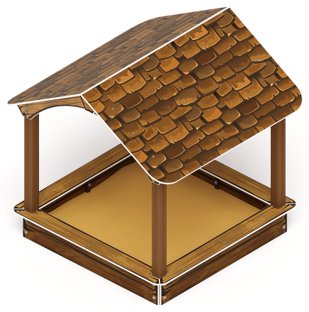 Песочный дворик с навесом Домик (Коричневый) - ИО 6.01.02-01 оптом, фото 4