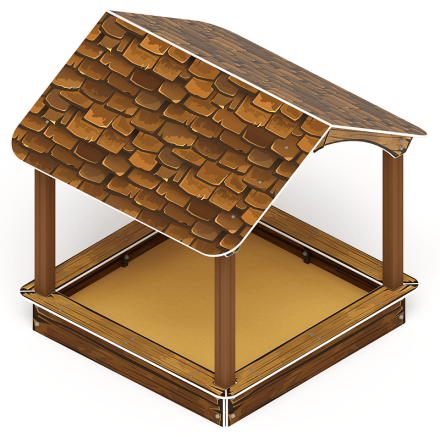 Песочный дворик с навесом Домик (Коричневый) - ИО 6.01.02-01 оптом, фото 1