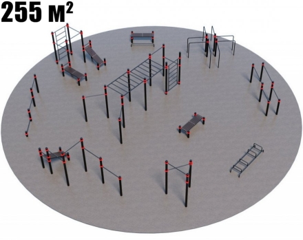 Проект Районная площадка для Воркаут и ГТО 3-2 (Ø18 м) оптом, фото 1