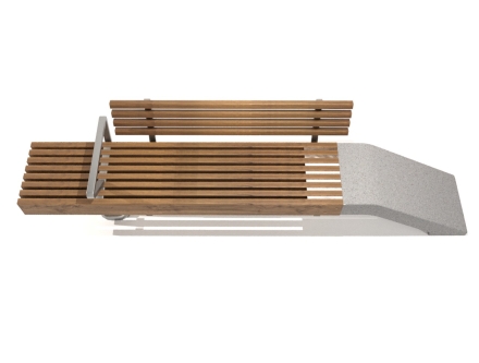 Скамейка «Хай Лайн» бетонная, габариты(см) - 292*59*85, вес - 250 кг оптом, фото 3