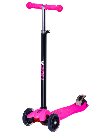 Самокат 3-колесный Snappy 3D, 120/80 мм, розовый оптом, фото 1