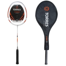 Ракетка бадминтонная TORRES Hybrid2, для начинающих, стальной стержень, алюминиевый обод Ракетка бадминтонная TORRES Hybrid2, для начинающих, стальной стержень, алюминиевый обод