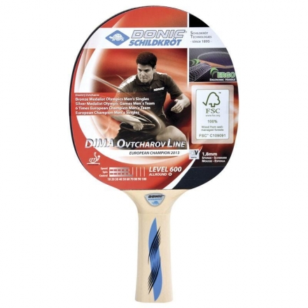 Ракетка для н/т Donic Schidkroet Ovtcharov 600 FSC, для тренировок, одобренная ITTF  оптом, фото 1
