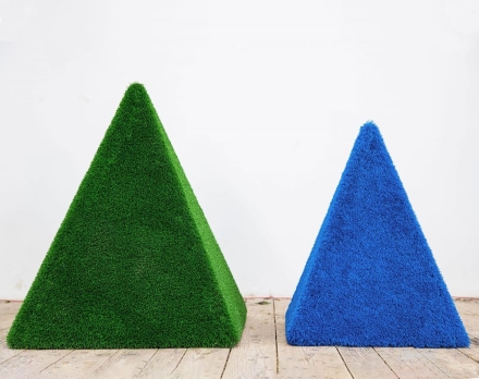 Топиари композиция Пирамиды, синияя и зеленая - газон Eco оптом, фото 2