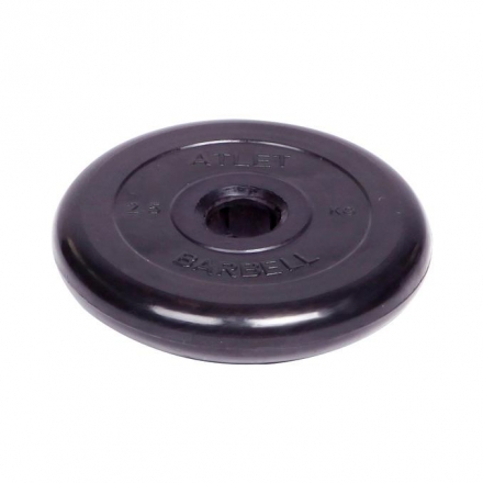 Диск обрезиненный Barbell Atlet d 51 мм чёрный 2,5 кг оптом, фото 1