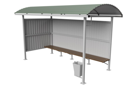 Остановочный павильон №3, 4400х2200х2500 мм, материал: металл оптом, фото 1