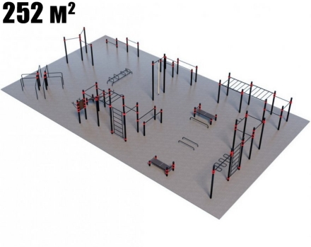 Проект Районная площадка для Воркаут и ГТО 3-7 (21 х 12 м) оптом, фото 1