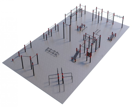 Проект Районная площадка для Воркаут и ГТО 3-7 (21 х 12 м) оптом, фото 2