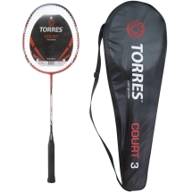Ракетка бадминтонная TORRES Court3, для начинающих и любителей, стальной стержень Ракетка бадминтонная TORRES Court3, для начинающих и любителей, стальной стержень