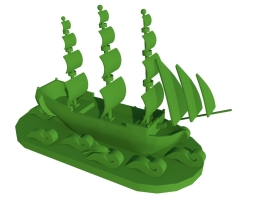 Топиари Корабль, h - 500 см, зеленый - газон Premium, фото 1