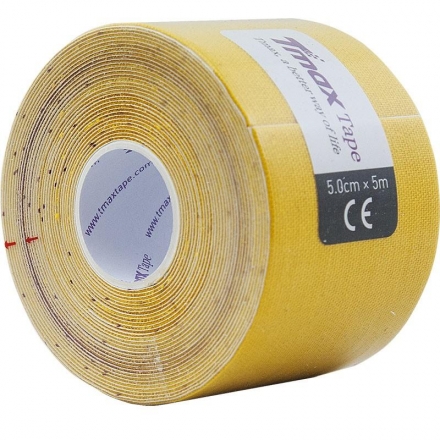 Тейп кинезиологический Tmax Extra Sticky Yellow (5 см x 5 м), арт. 423174, желтый оптом, фото 1