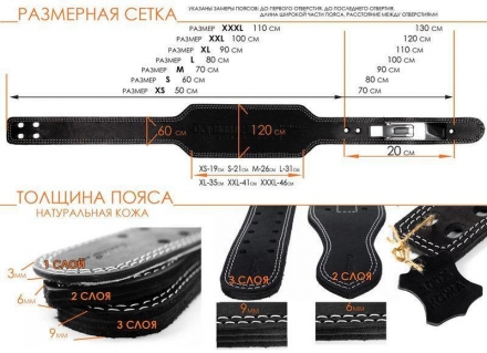 Пояс атлетический с карабином 60/120 мм 2-слойный оптом, фото 9