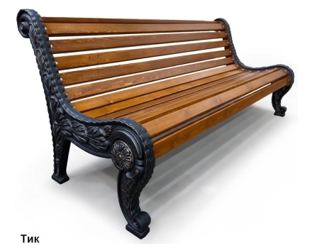 Скамейка чугунная Город, Сосна 1,5 м оптом, фото 2