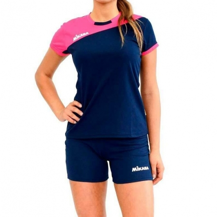 Форма волейб. жен. &quot;MIKASA&quot;, арт. MT376-063-XS, р. XS, 100% полиэстер, фуксия-т.синий оптом, фото 1