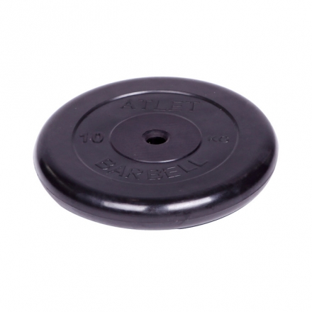 Диск обрезиненный Barbell Atlet d 26 мм чёрный 10 кг оптом, фото 1