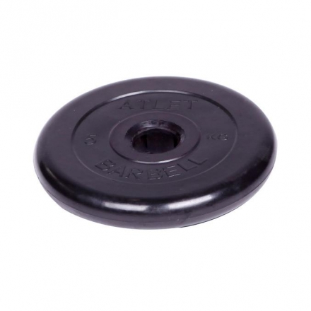 Диск обрезиненный Barbell Atlet d 51 мм чёрный 5 кг оптом, фото 1