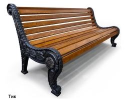 Скамейка чугунная Город, Сосна 1,8 м, фото 2